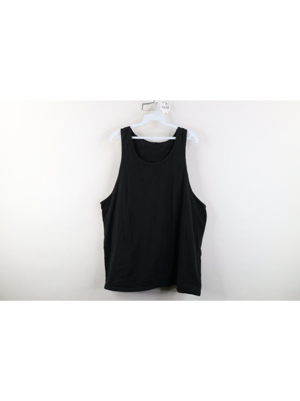 Vintage 90s Streetwear Mens Large Faded Blank Tank Top T-Shirt Black Cotton
